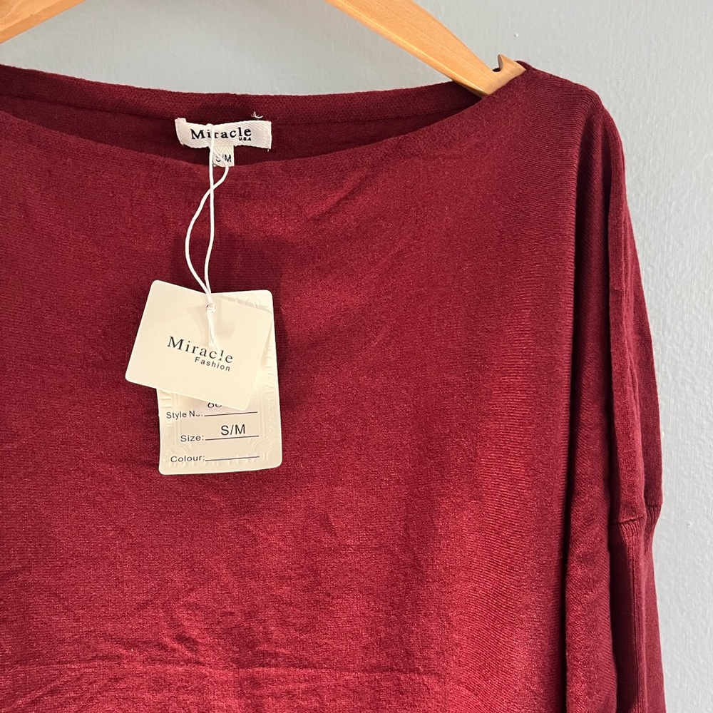 Red Miracle Boatneck Tunic Sweater